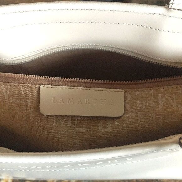 LAMARTHE High Quality Italian Leather Cream Tote  Handbag - Picture 8 of 13